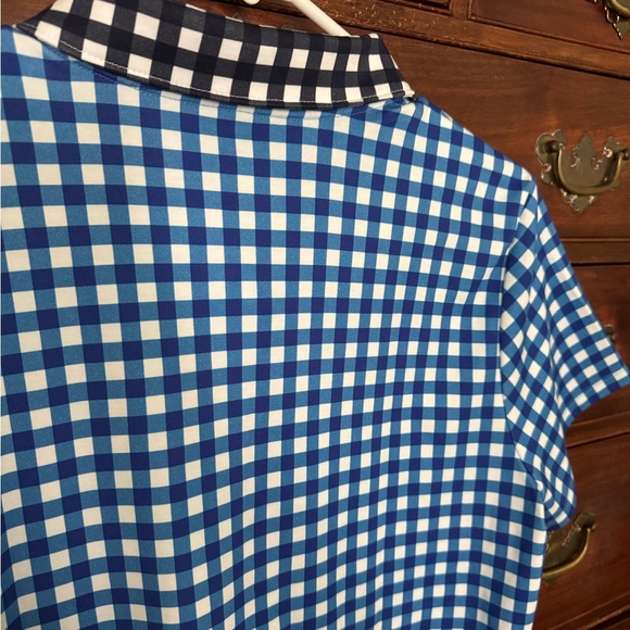 🆕 {draper james x lands end} Boys Gingham Polo Shirt Size XL - Picture 5 of 5